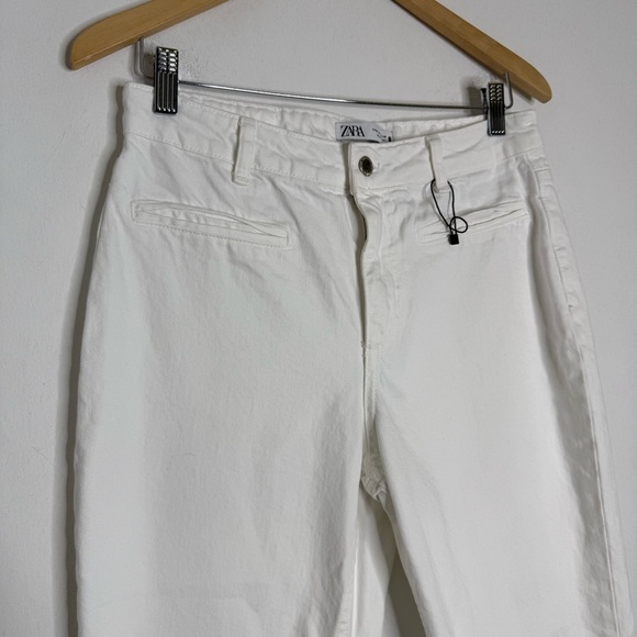 Zara White Wide Leg Ankle Jeans Size 6 NWOT - Picture 6 of 7